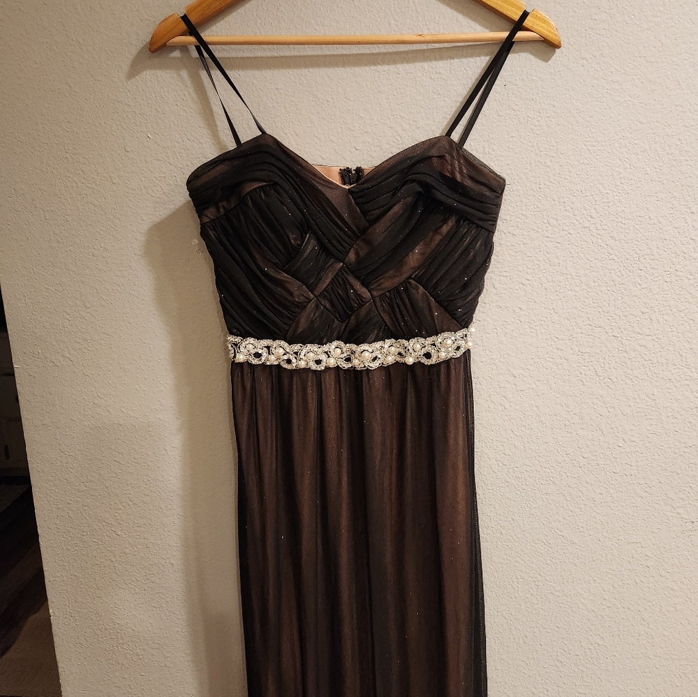 Vintage City Triangles Strapless Sparkly Floor Length Evening Gown Y2K